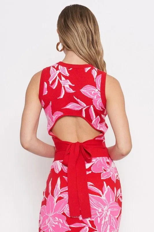 Floral Backless Knit Top