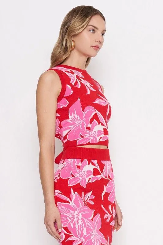 Floral Backless Knit Top