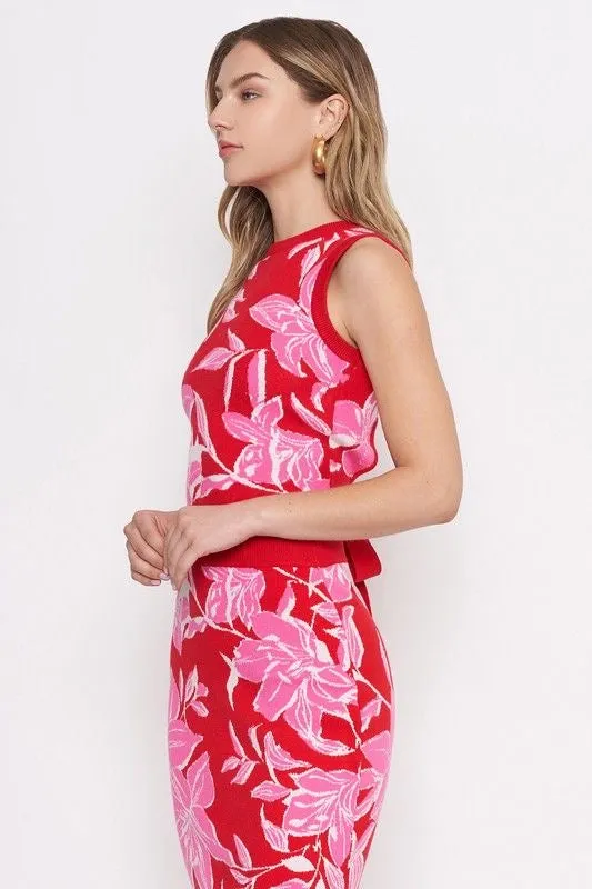 Floral Backless Knit Top