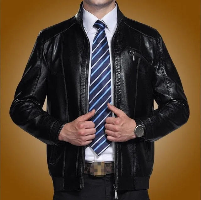 Free shipping Hot Men's Brand New high-grade Sheep skin band collar motorcycle Genuine leather jacket