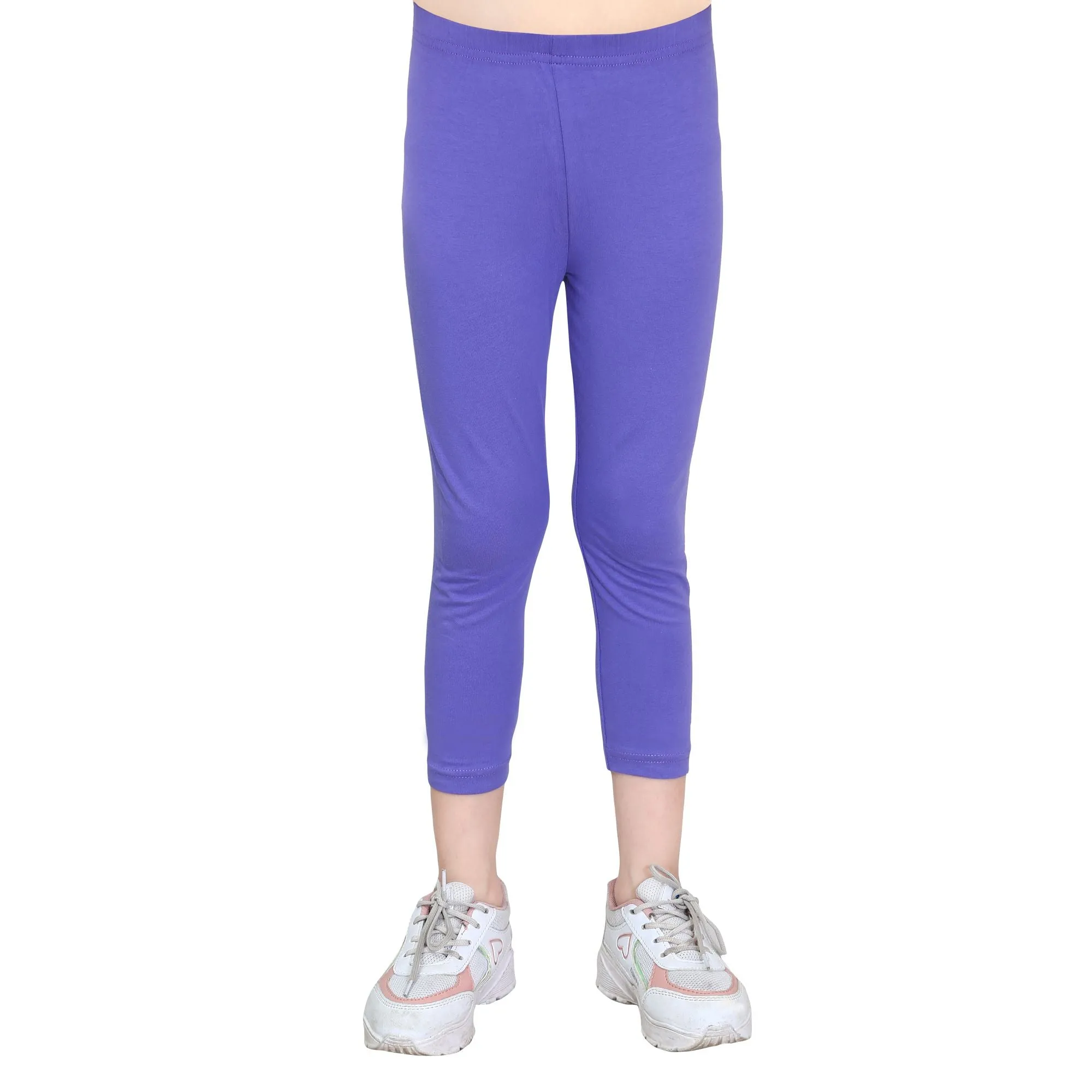Girls Purple Ankle Length Legging