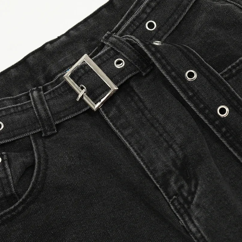 Harajuku Multi-Pocket Functional Loose Jeans Men's Y2K Oversized Streetwear Rock Punk Gothic Crock Wide Leg Pants Women Grunge