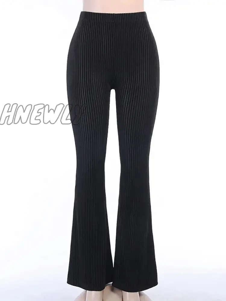 Hnewly Goth Dark Vintage Streetwear Women Pants Flare Harajuku egirl Aesthetic Emo Grunge Female Trousers Y2k Spring Gothic Alt Clothes