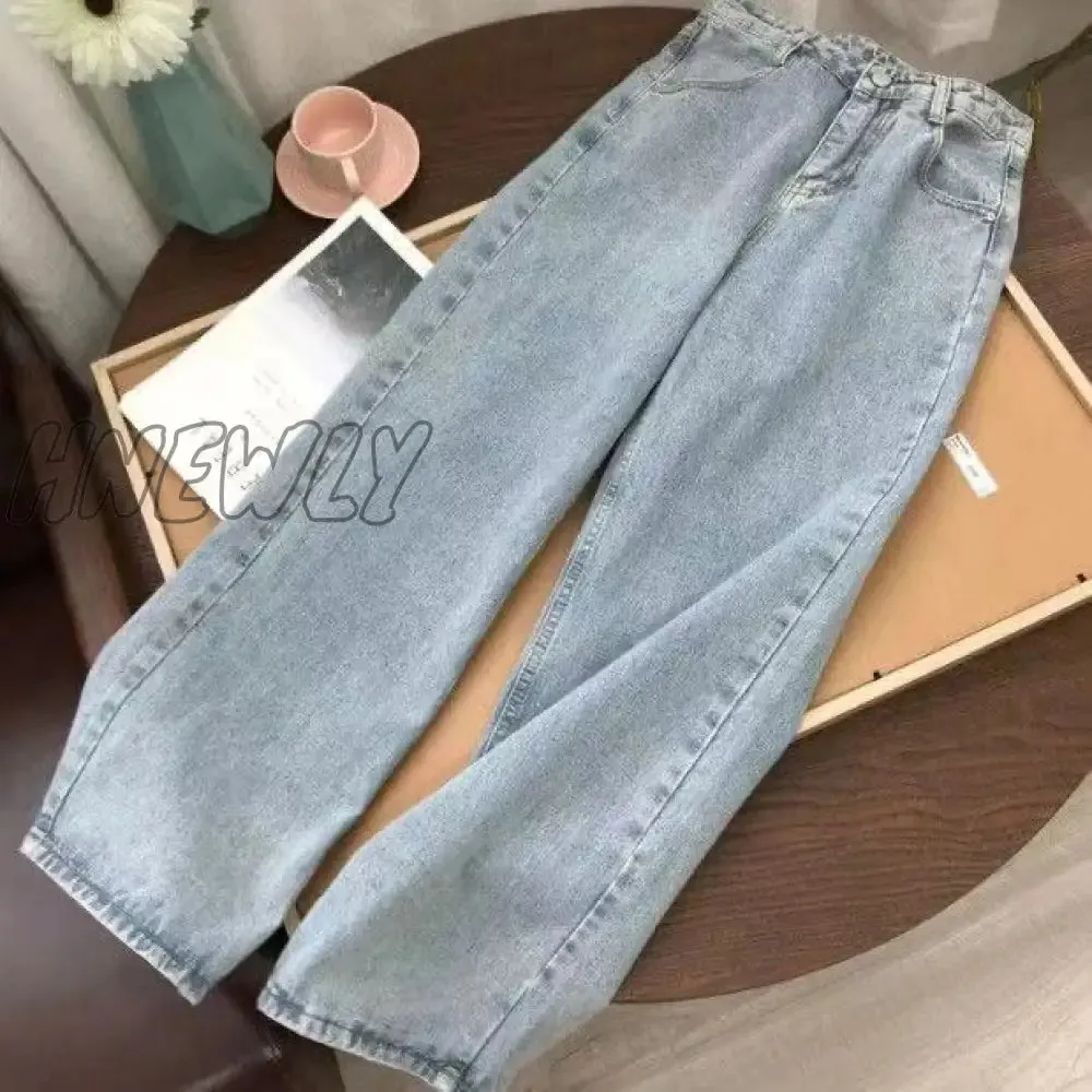 Hnewly Pants Women Casual Hippie Denim Trousers Khaki Solid Baggy Low Waist Mom Jeans Women Vintage Y2k 90s Grunge Streetwear