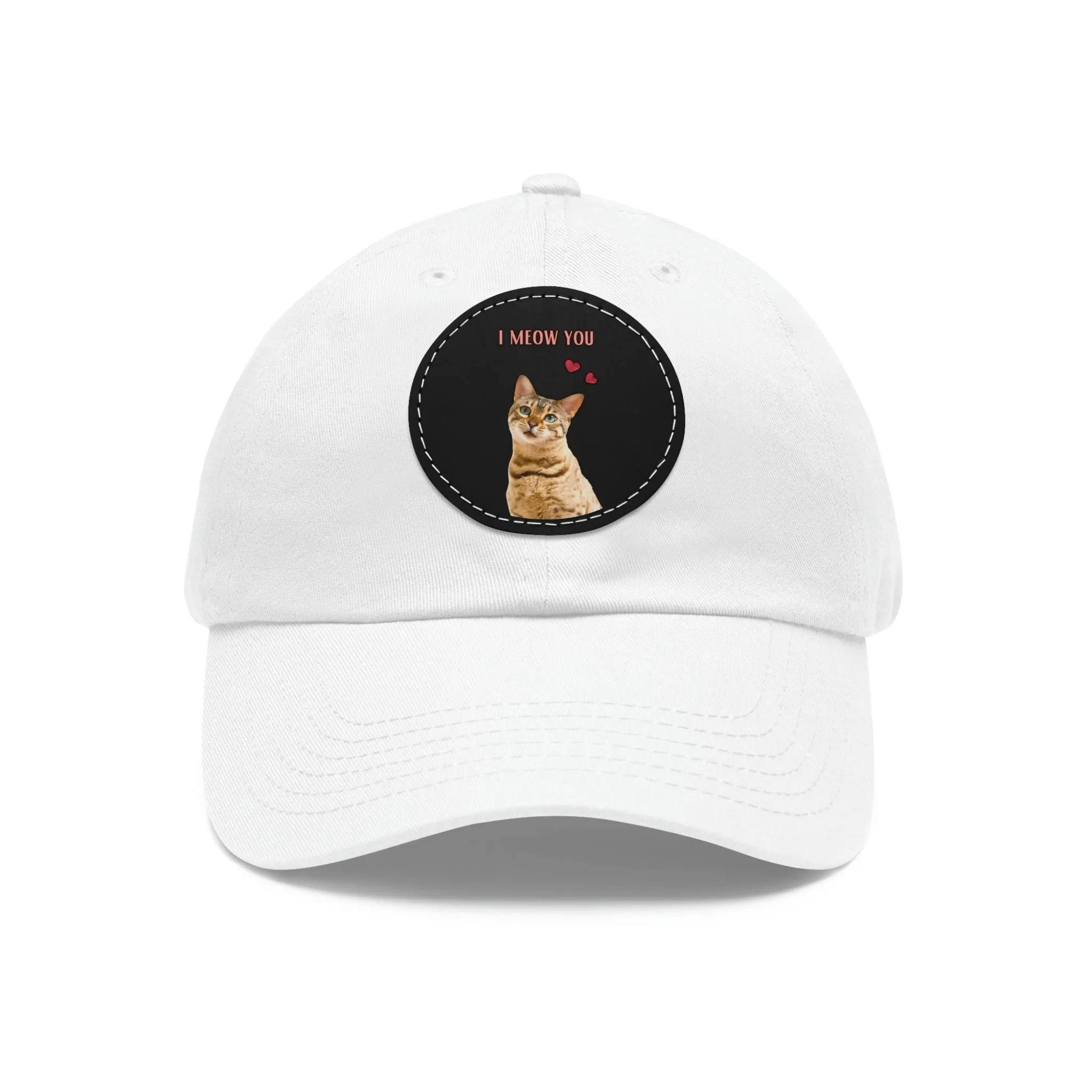 I Meow You Cat POD Dad Hat with Leather Patch (Round)