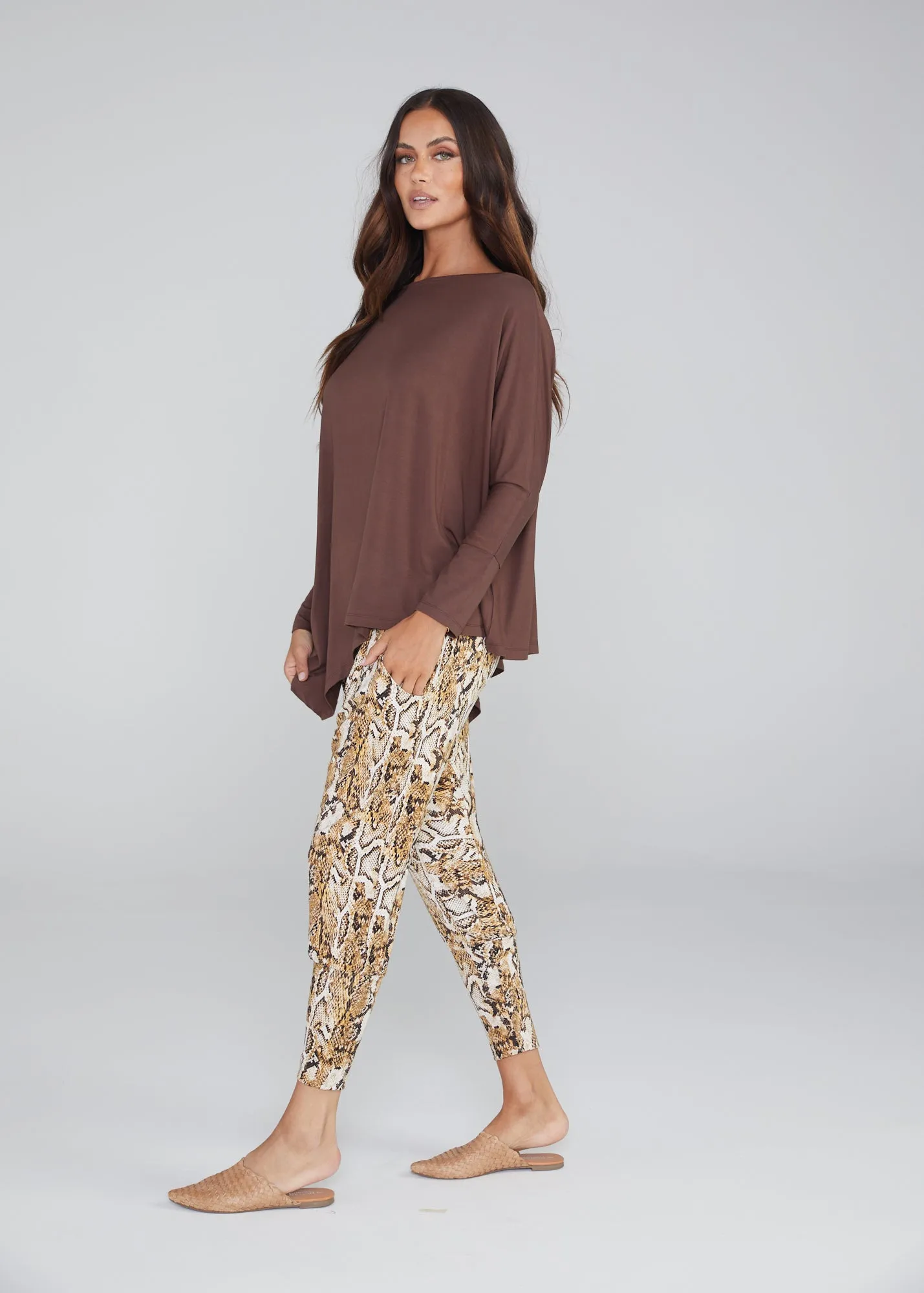 Lana Drop-Crotch Bamboo Pant - Snake