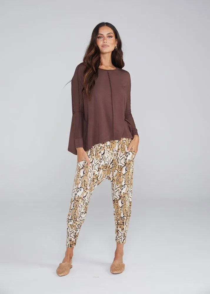 Lana Drop-Crotch Bamboo Pant - Snake
