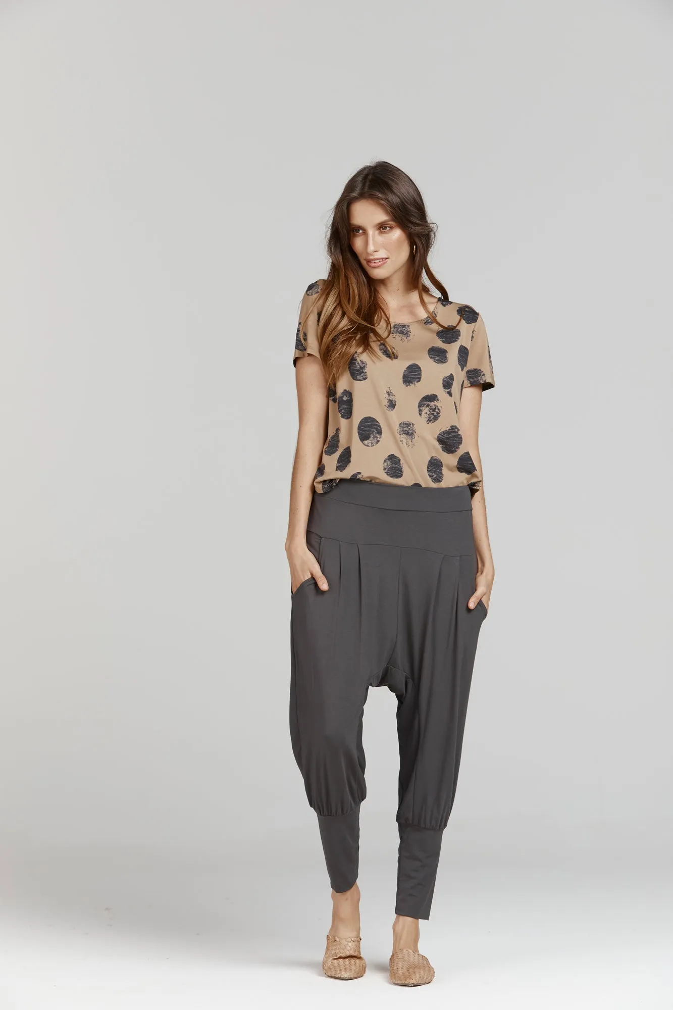 Lana Drop-Crotch Bamboo Pant - Steel