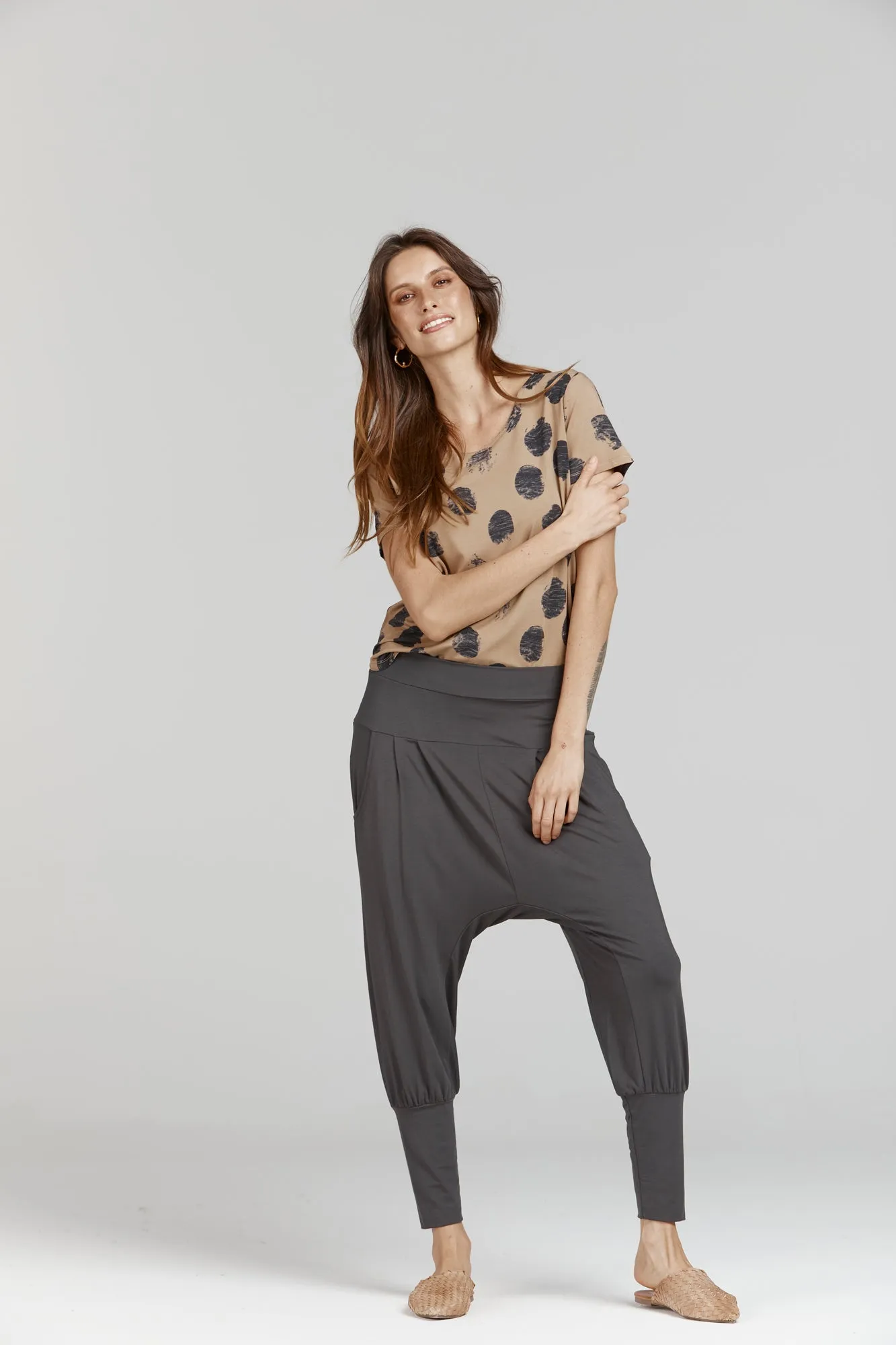 Lana Drop-Crotch Bamboo Pant - Steel