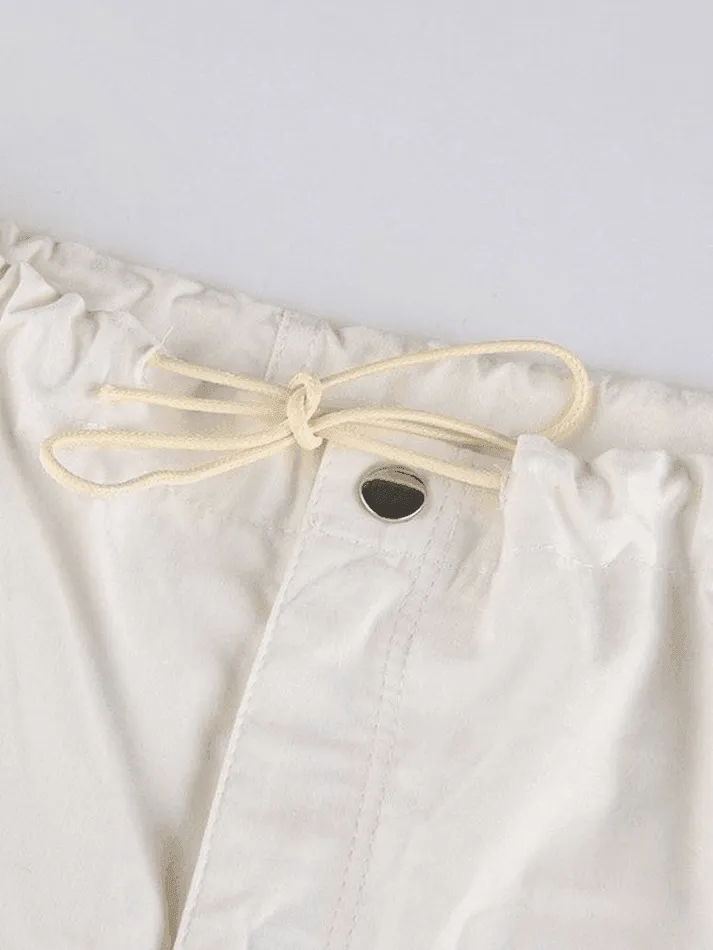 LANFUBEISI - Size Friendly Low Waist Parachute Cargo Pants