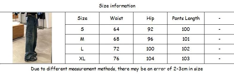 LANFUBEISI Y2K Women Korean Vintage Streetwear Baggy Cargo Jeans High Waist Straight Wide Leg Pants Denim Trousers Fairy Grunge Alt Clothes