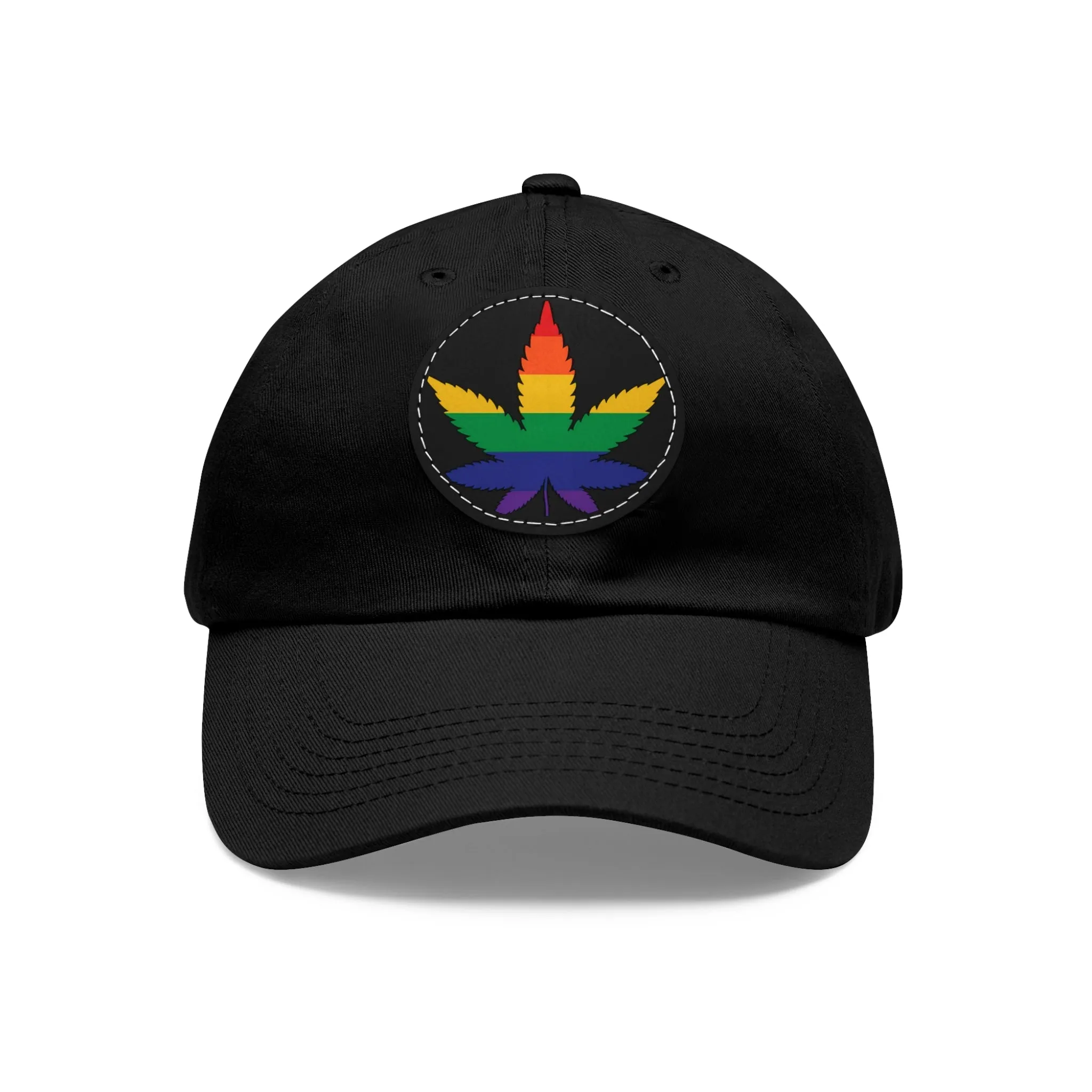 LGBTQ Pride Weed Hat with Round Patch