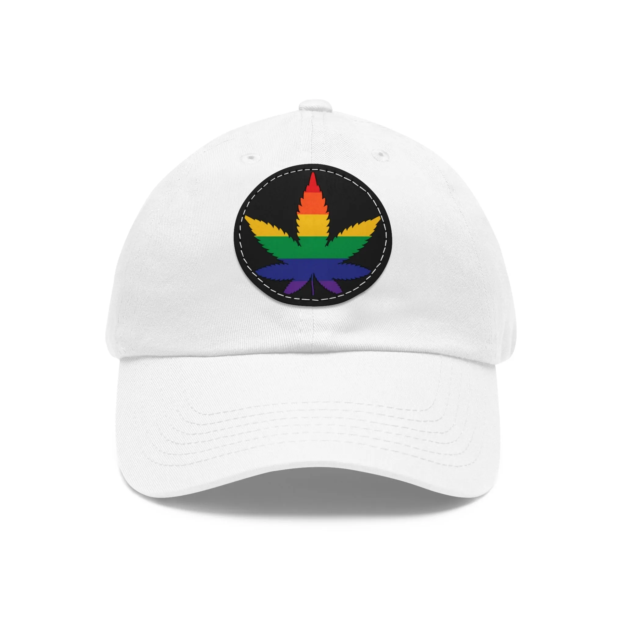 LGBTQ Pride Weed Hat with Round Patch