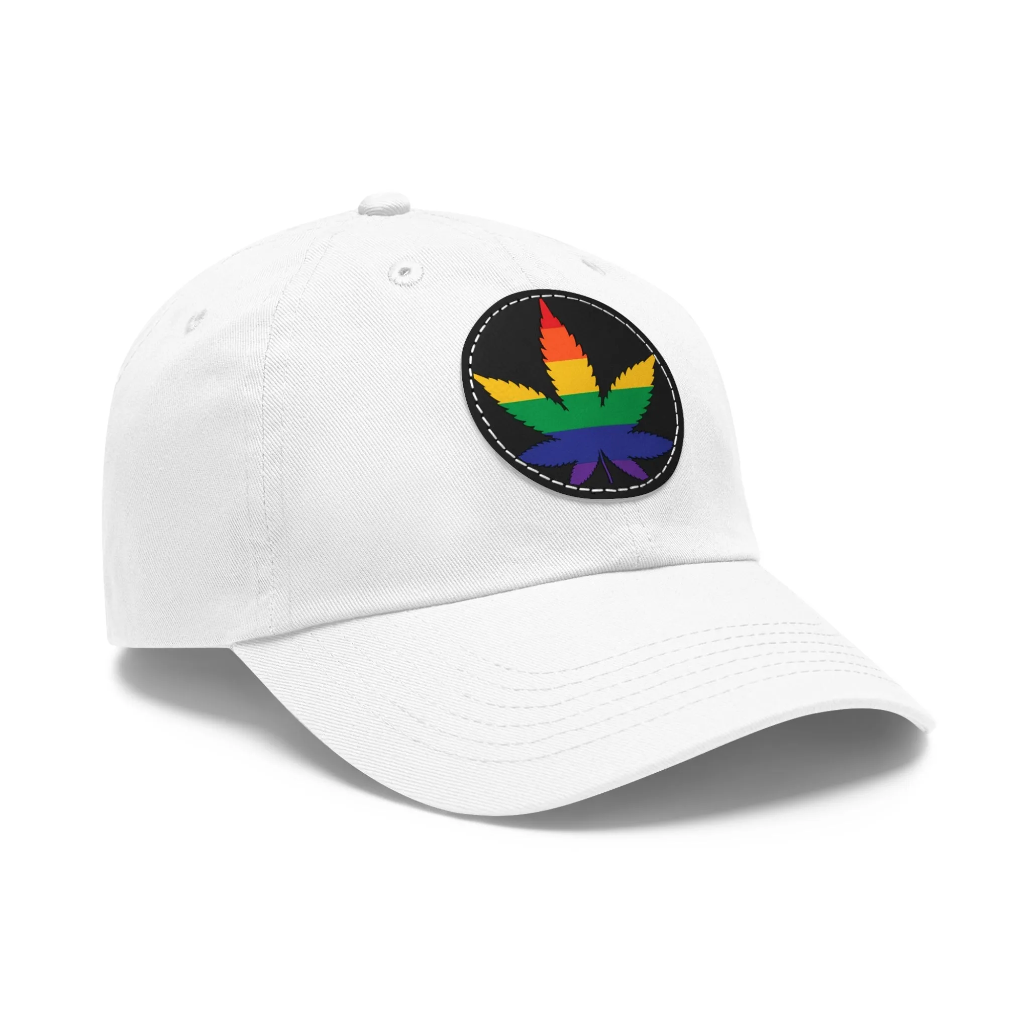 LGBTQ Pride Weed Hat with Round Patch