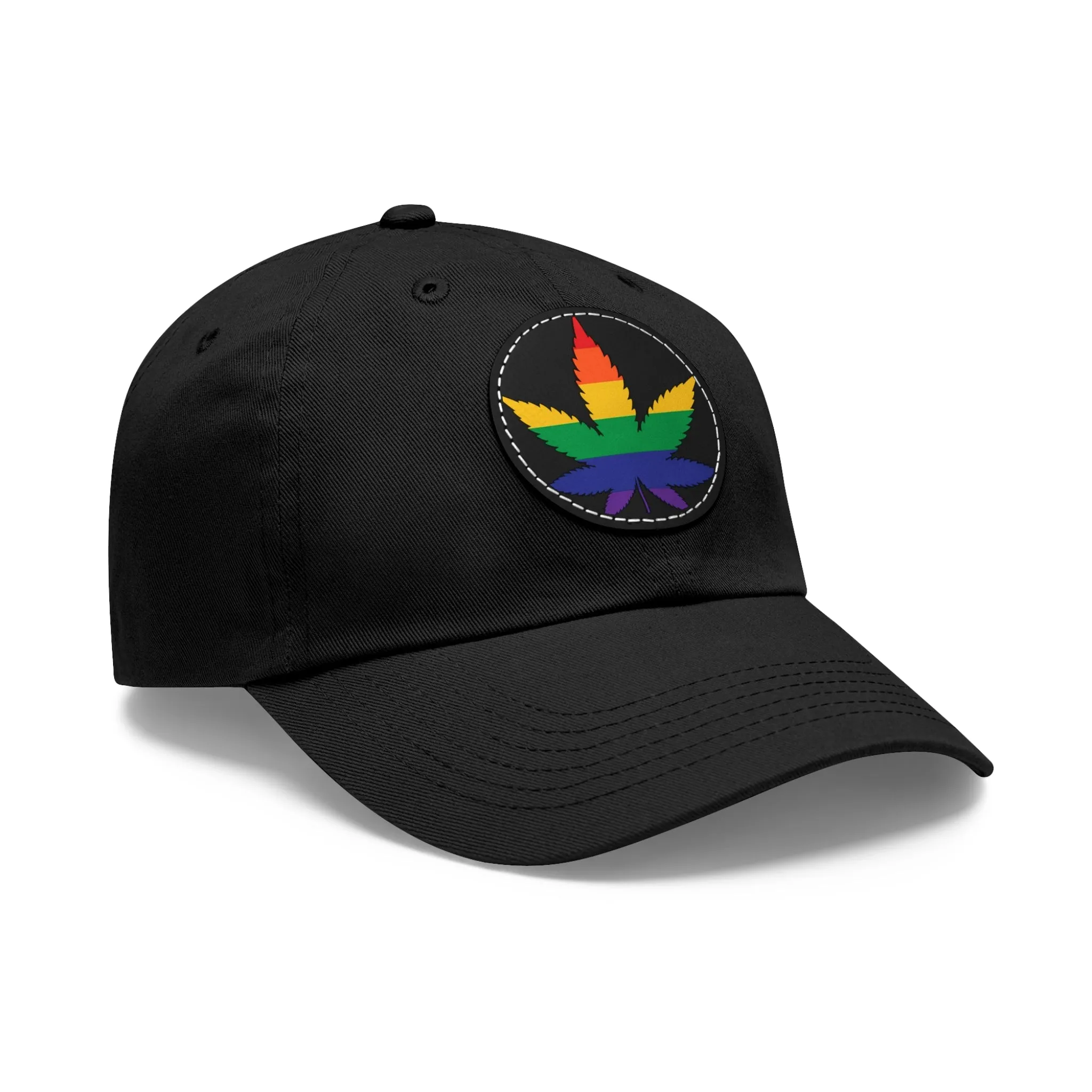 LGBTQ Pride Weed Hat with Round Patch