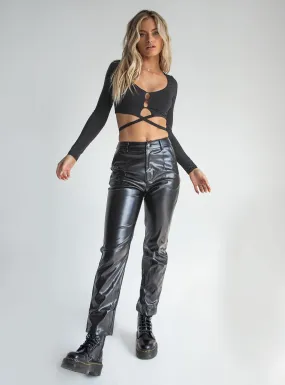 Lillie PU Pants Black