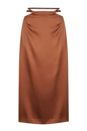 Maggie Midi Skirt in Clay