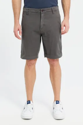 Men Charcoal Chino Shorts