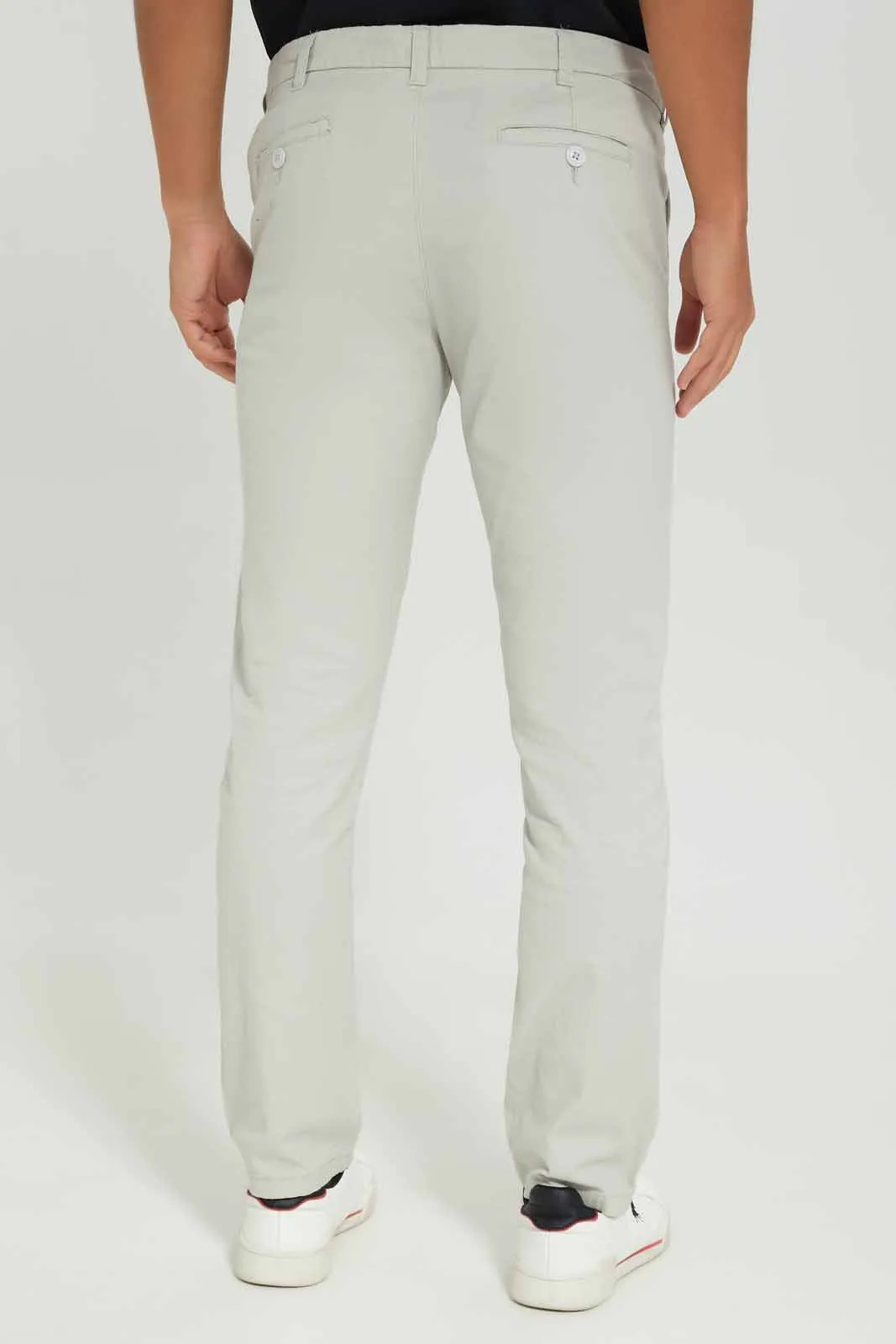 Men Grey Straight Fit Chino Trouser