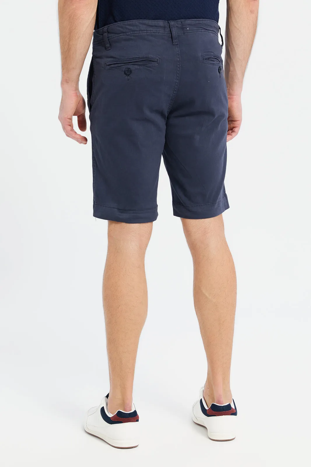 Men Navy Chino Shorts