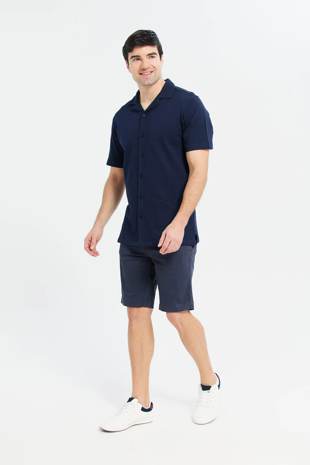 Men Navy Chino Shorts