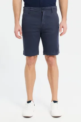 Men Navy Chino Shorts