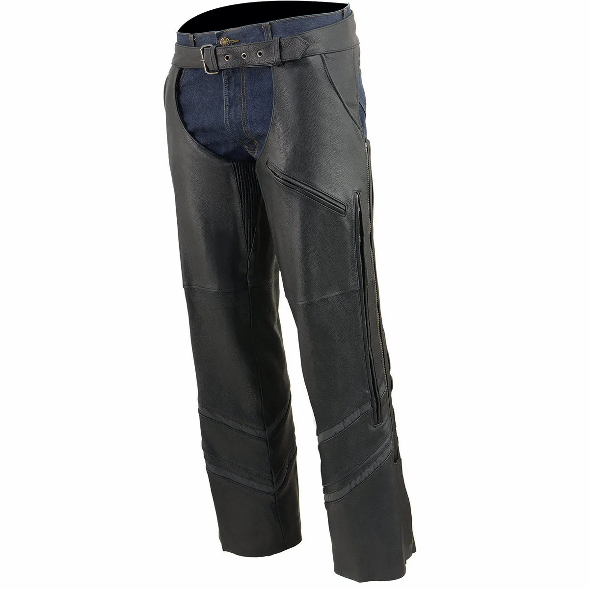Milwaukee Leather ML1144 Men's Black Premium Leather Vented Motorcycle