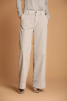 New York Studio pantalone chino donna in velluto 1000 righe relaxed fit