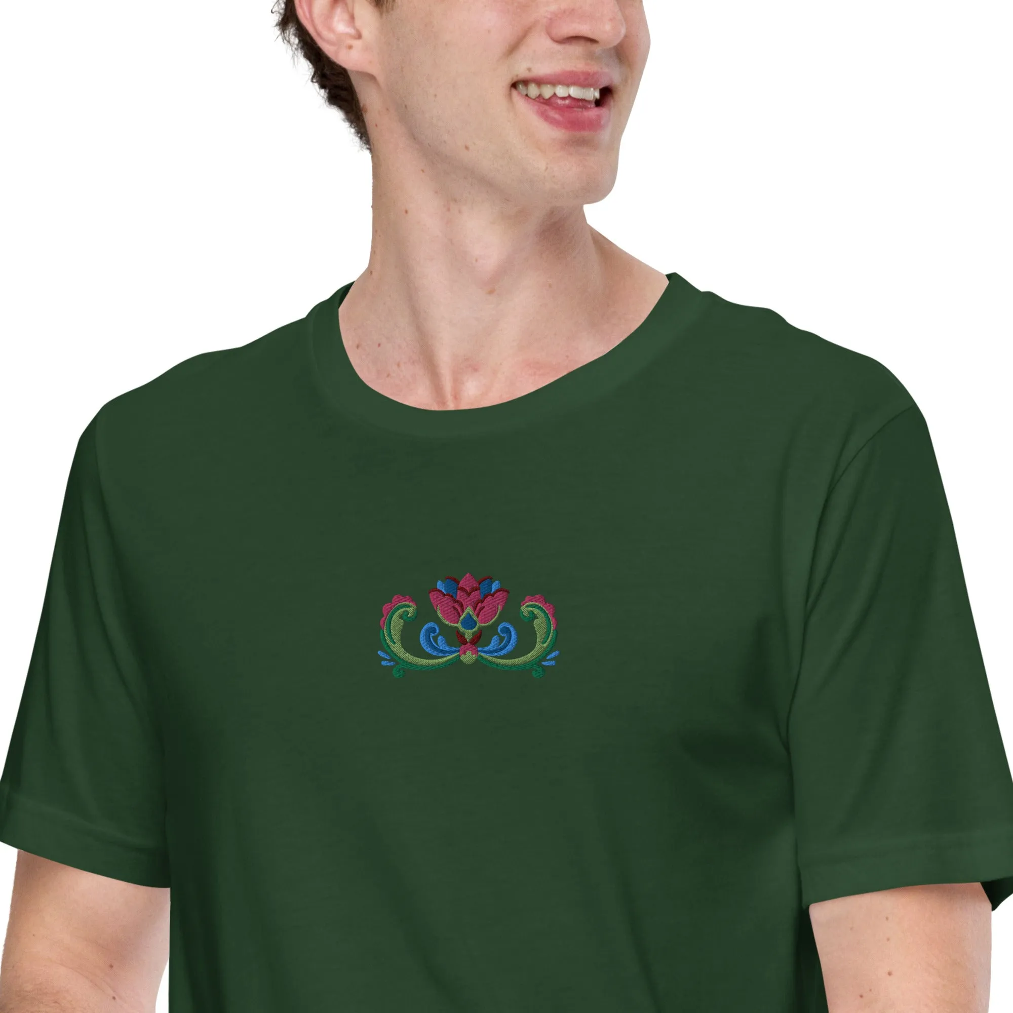 Norwegian Rosemaling Embroidered T-Shirt