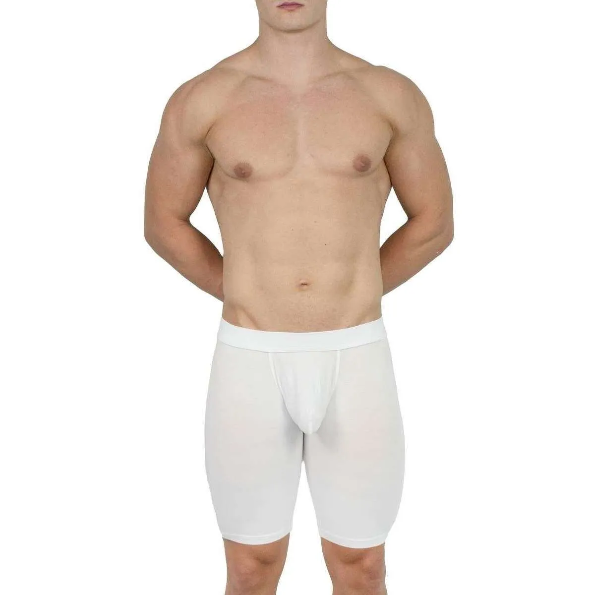 Obviously EliteMan Boxer Brief 9inch Leg - White