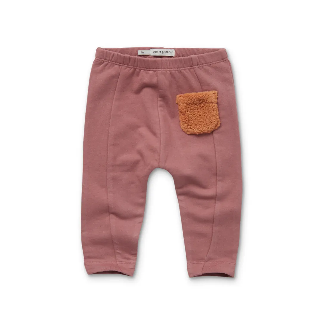 Organic Baby Sweatpants "Teddy Pockets", misty rose