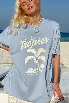 Palm Tropics T-Shirt - Pale Blue | W/S Pack of 5