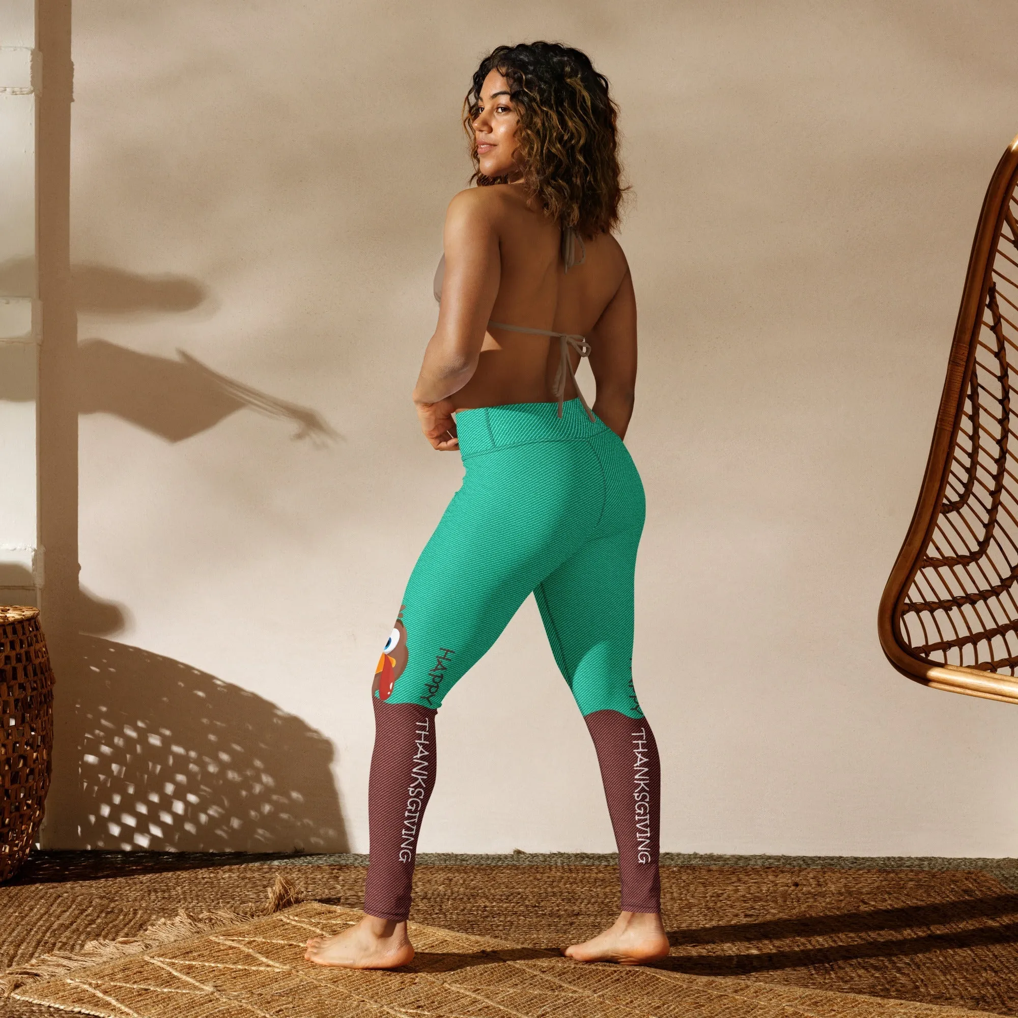 Peeking Turkey Yoga Leggings