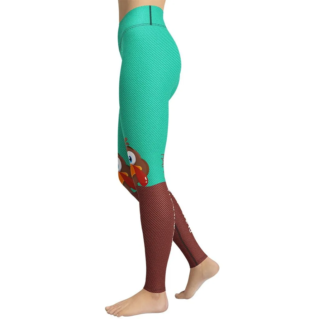 Peeking Turkey Yoga Leggings