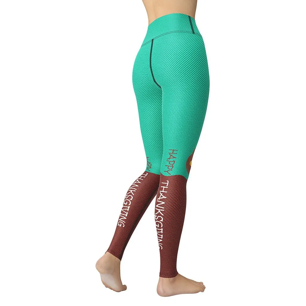 Peeking Turkey Yoga Leggings