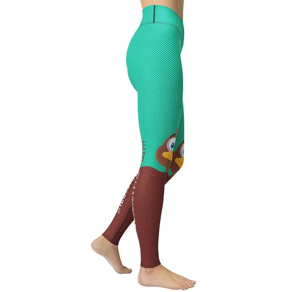 Peeking Turkey Yoga Leggings