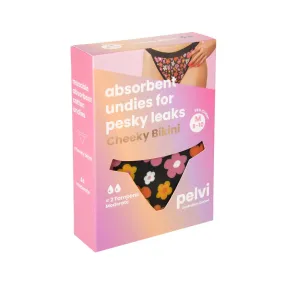 PELVI Leakproof Underwear Cheeky Bikini Floral M