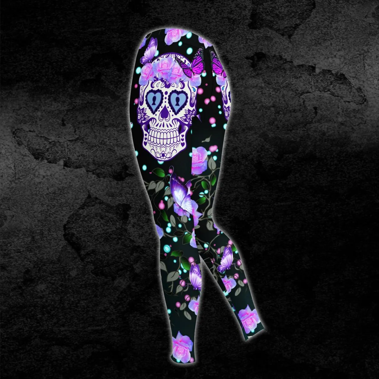 Pink Pastel Sugar Skull Combo Hoodie and Leggings