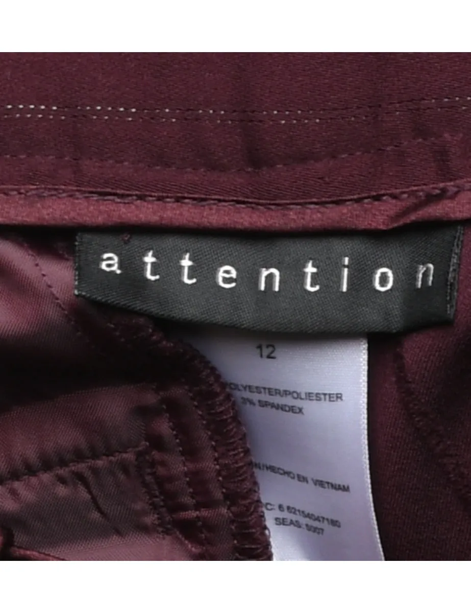 Pinstripes Plum Trousers - W34 L32