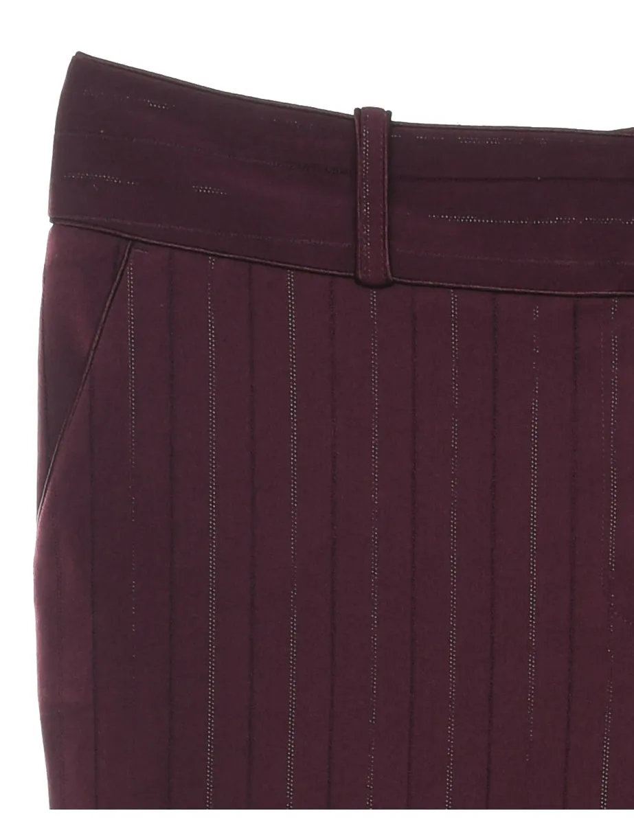 Pinstripes Plum Trousers - W34 L32