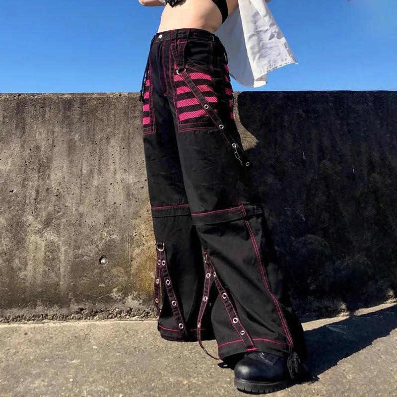 Punk Cargo Wide Straight Grunge Hippie Baggy Academic Dark Streetwear Gothic Pants