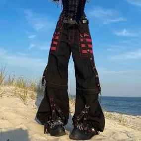 Punk Cargo Wide Straight Grunge Hippie Baggy Academic Dark Streetwear Gothic Pants