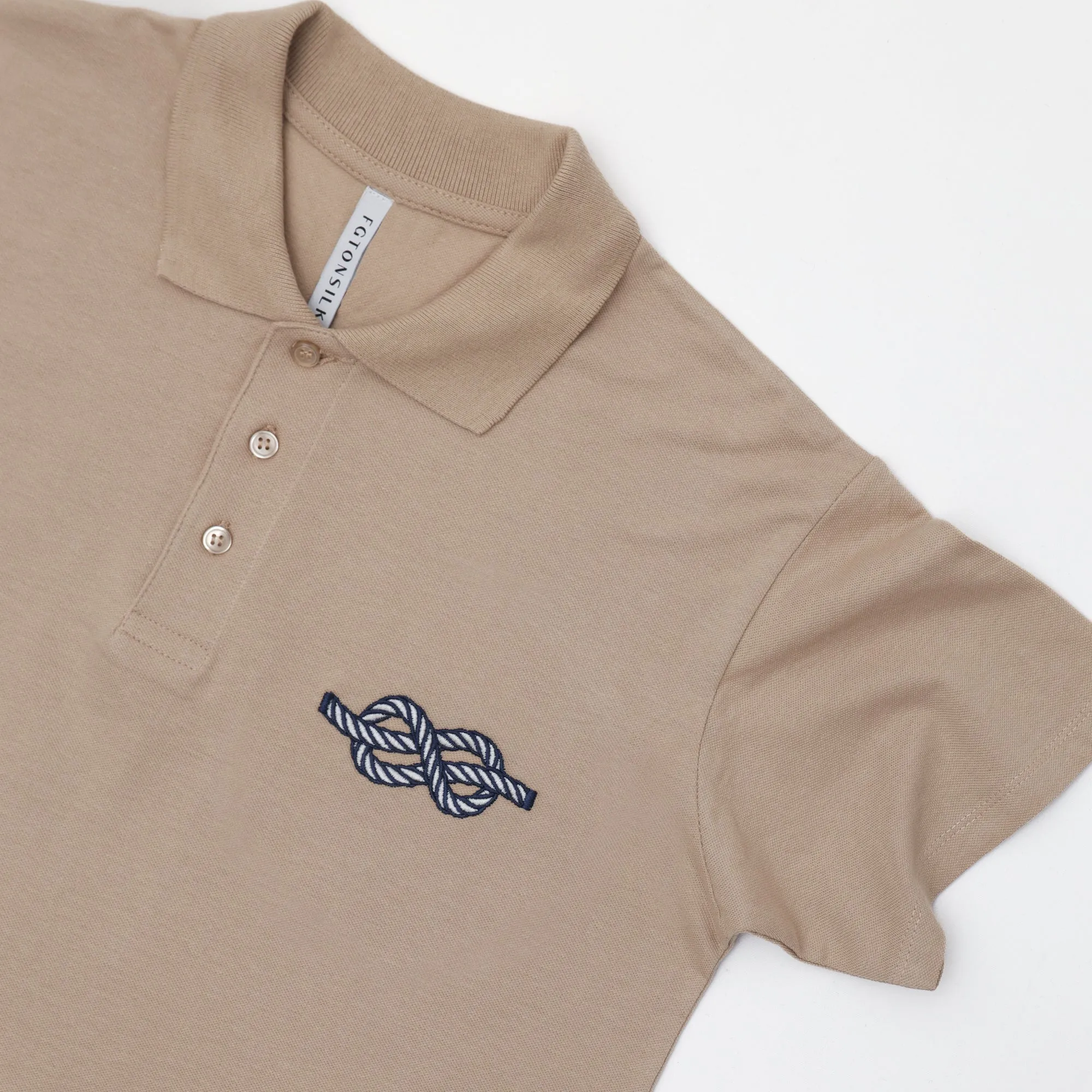 "Marine Knot" sand polo shirt