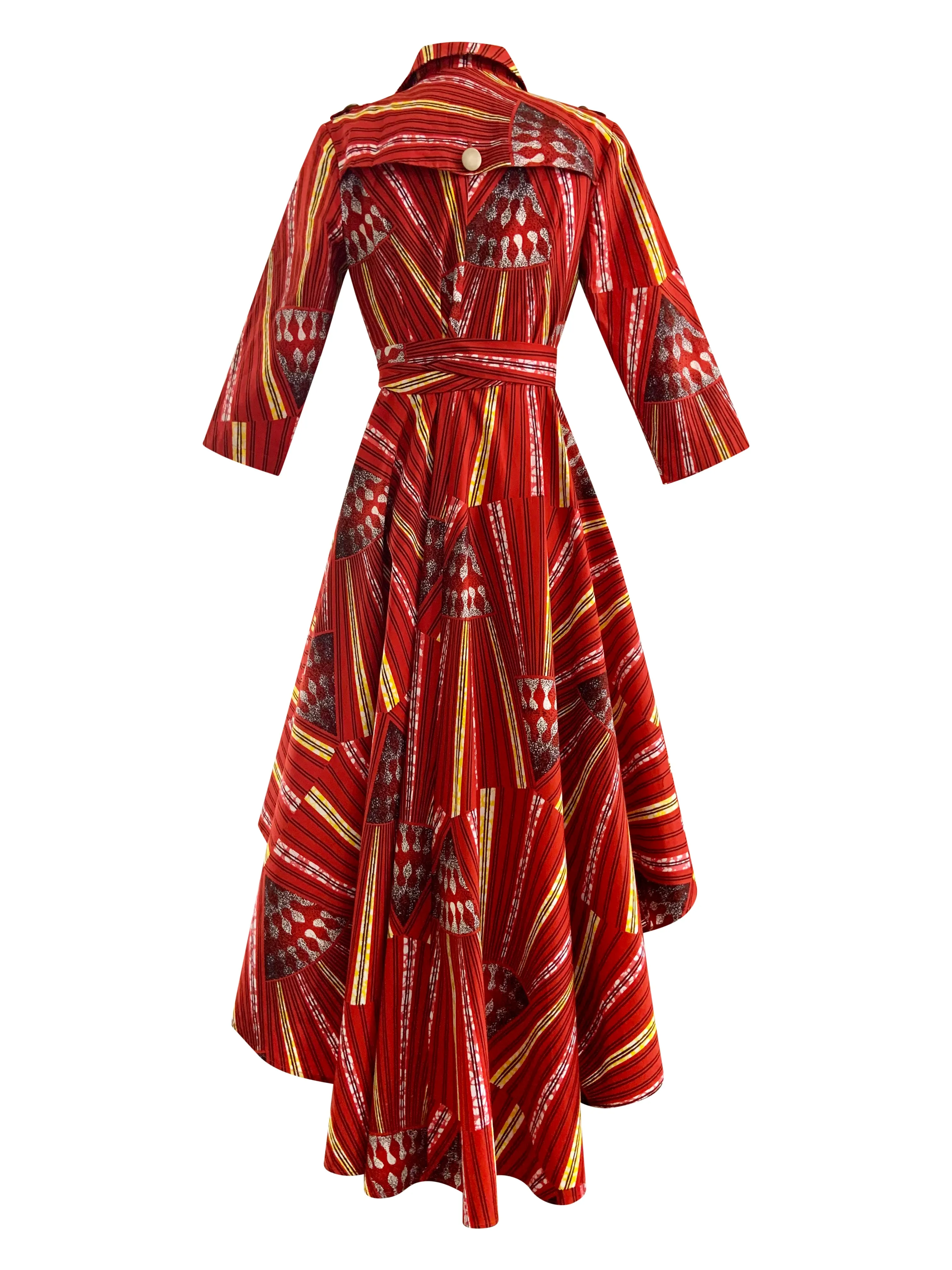 RED HIGH-LOW WRAP DRESS JACKET SALE