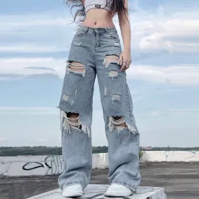 Ripped Loose Denim Street Pants SD01319