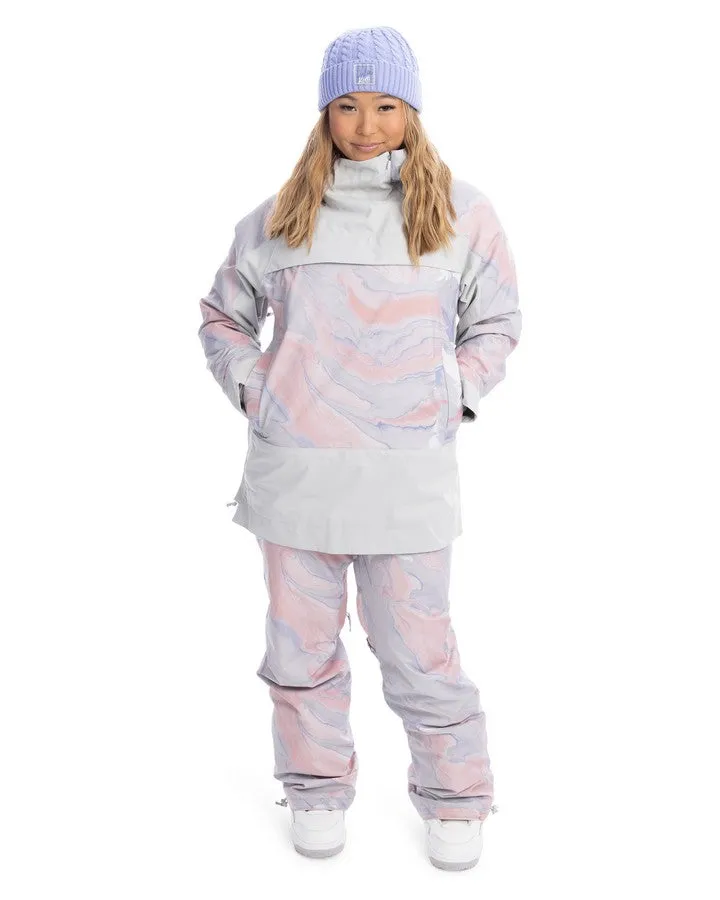 Roxy Chloe Kim Womens Snow Pant - Gray Violet Marble - 2023
