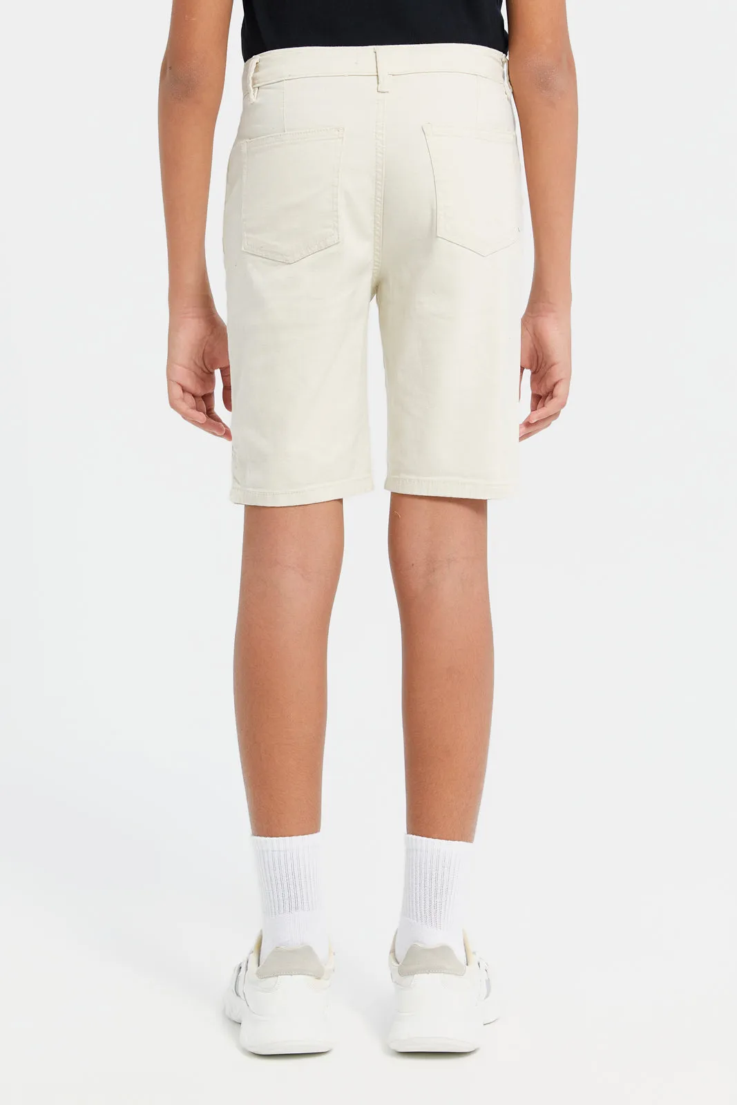 Senior Boys Beige Chino Shorts