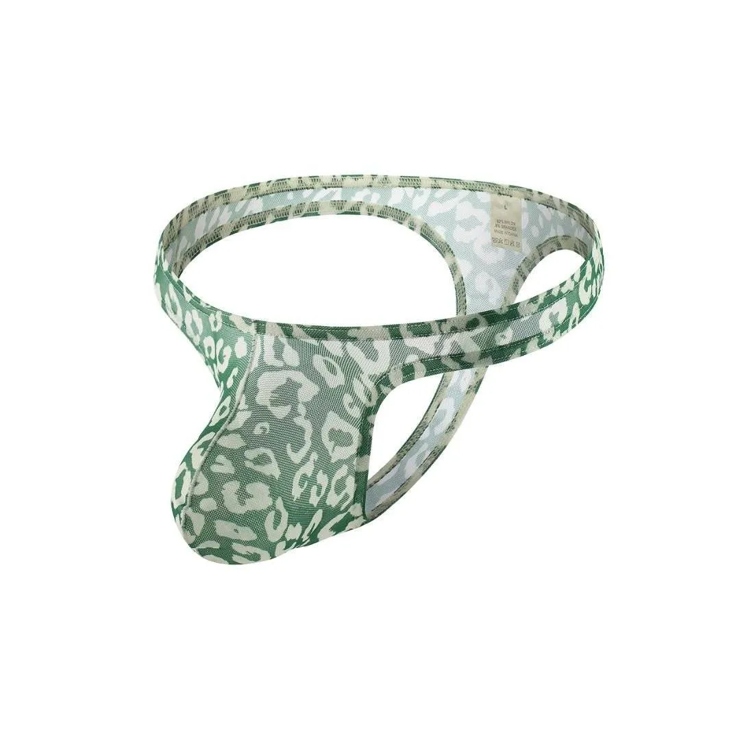Sheer Leopard Print Thong Underwear