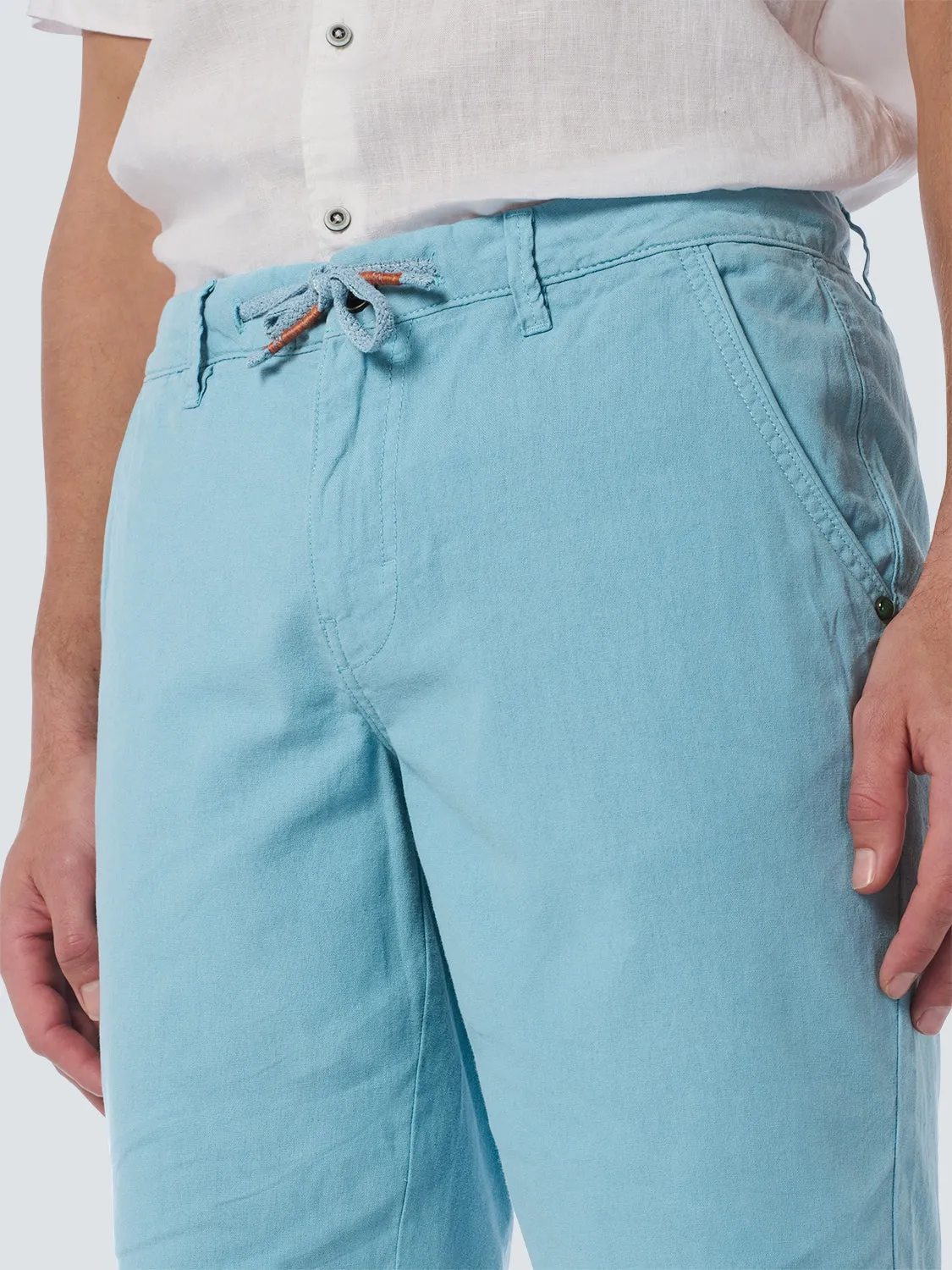 Short With Linen Garment Dyed | Aqua