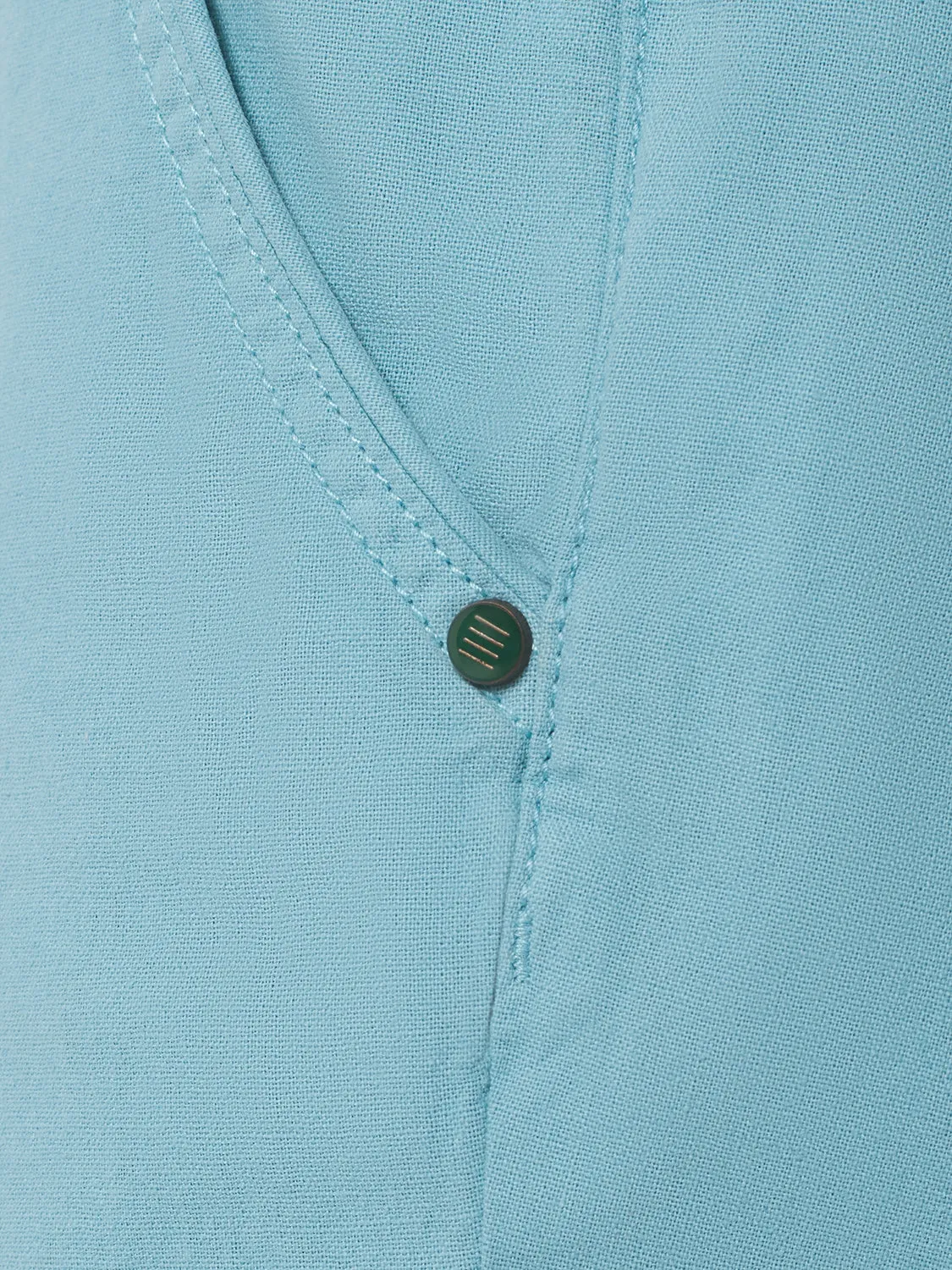 Short With Linen Garment Dyed | Aqua